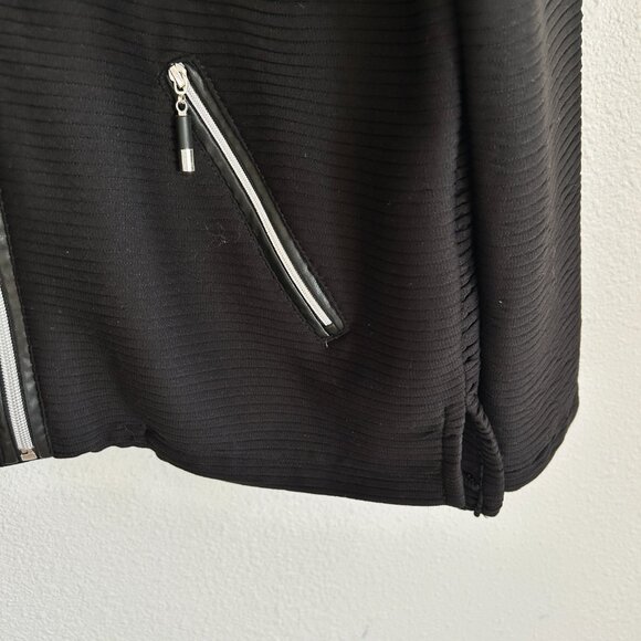 Jamie Sadock Golf Jacket M Black Ribbed Full Zip Lightweight Active - Picture 3 of 8